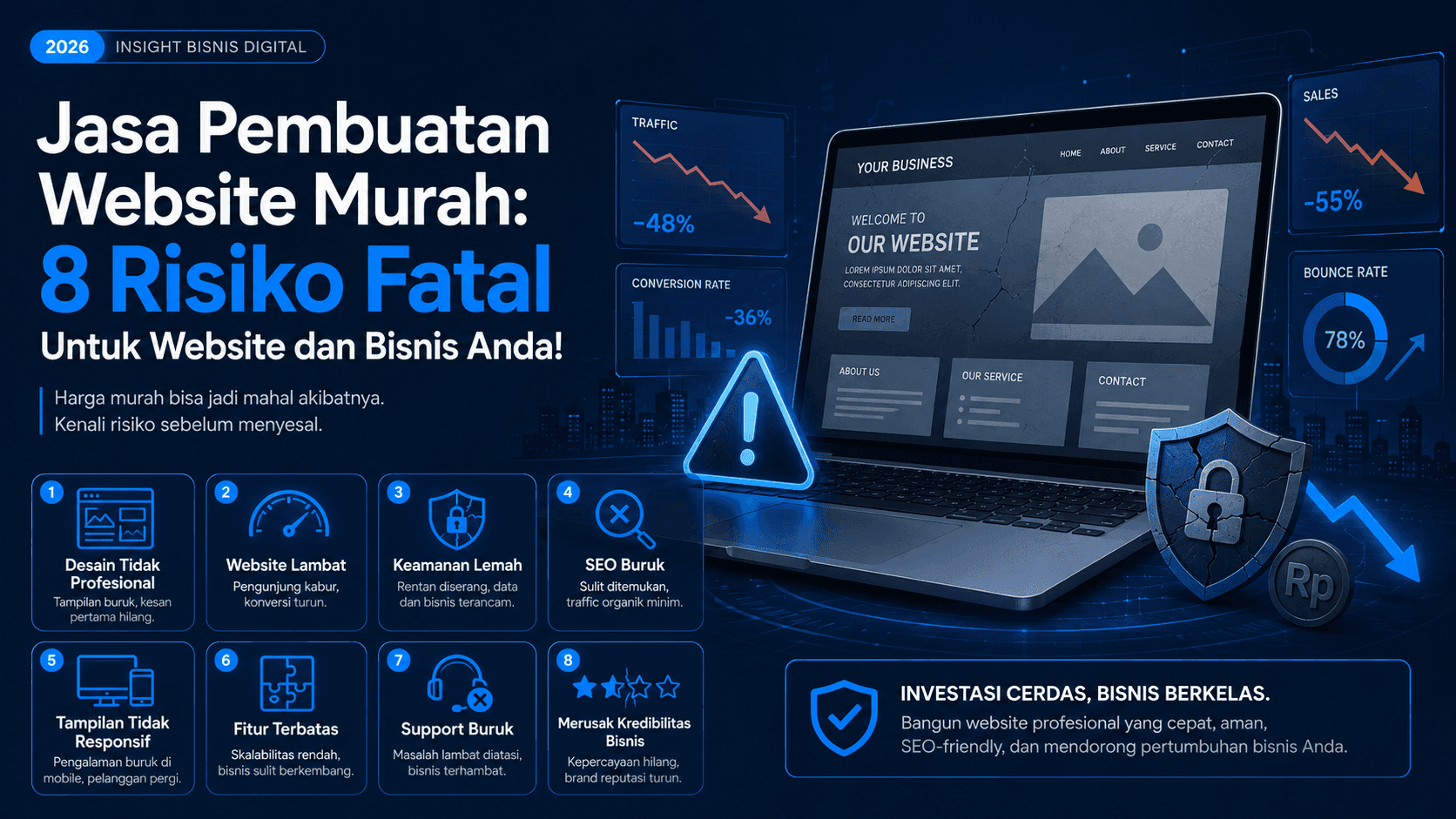Jasa Pembuatan Website Murah: 8 Risiko Fatal Untuk Website dan Bisnis Anda!